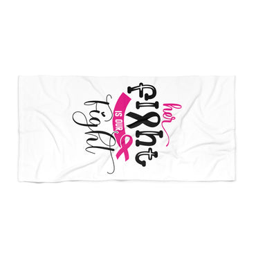 Inspirational Beach Towel for Her Fight Against Cancer, Pink Ribbon Beach Towel, Cancer Awareness Gift, Motivational Pool Towel