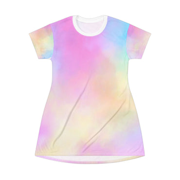 Pastel Tie-Dye T-Shirt Dress – Colorful, Comfy, and Perfect for Summer Add a splash of fun to your wardrobe with this effortlessly cool and colorful dress.