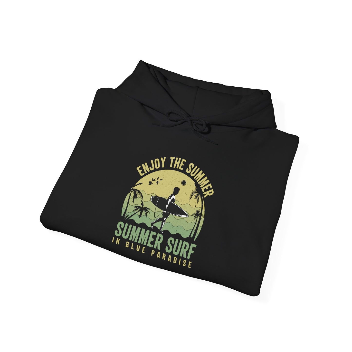 Summer Surf Vibes Hoodie – Unisex Heavy Blend™ Sweatshirt for Beach Lovers, Perfect Gift for Surfing, Casual Wear, Summer