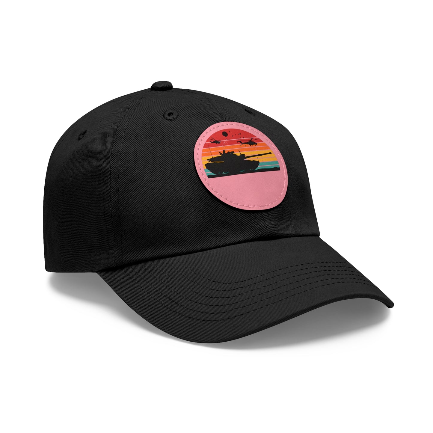 Retro Sunset Dad Hat with Leather Patch