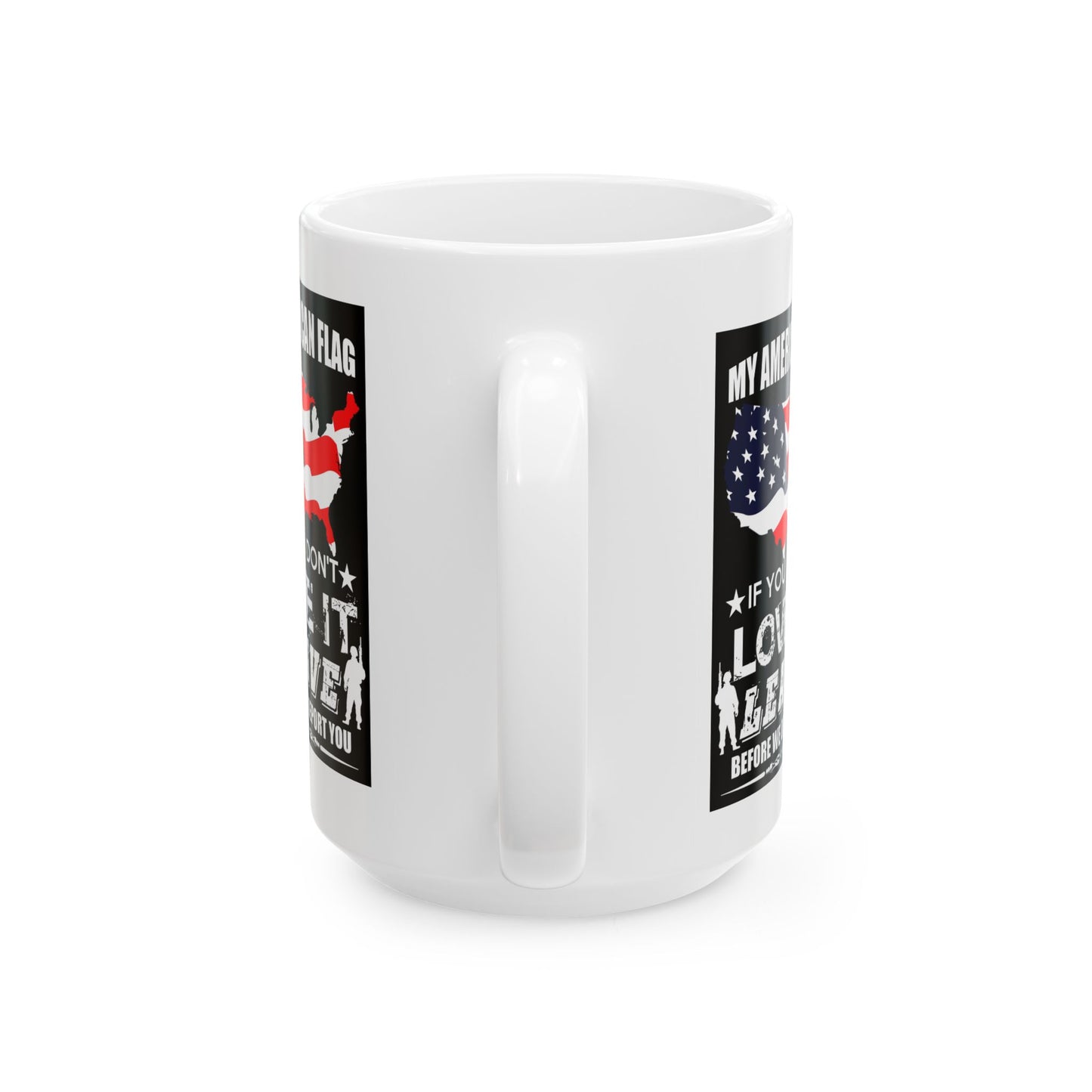 American Flag Ceramic Mug, Patriotic Coffee Cup for Independence Day, Memorial Day, USA Pride Drinkware, Gift for Veterans,