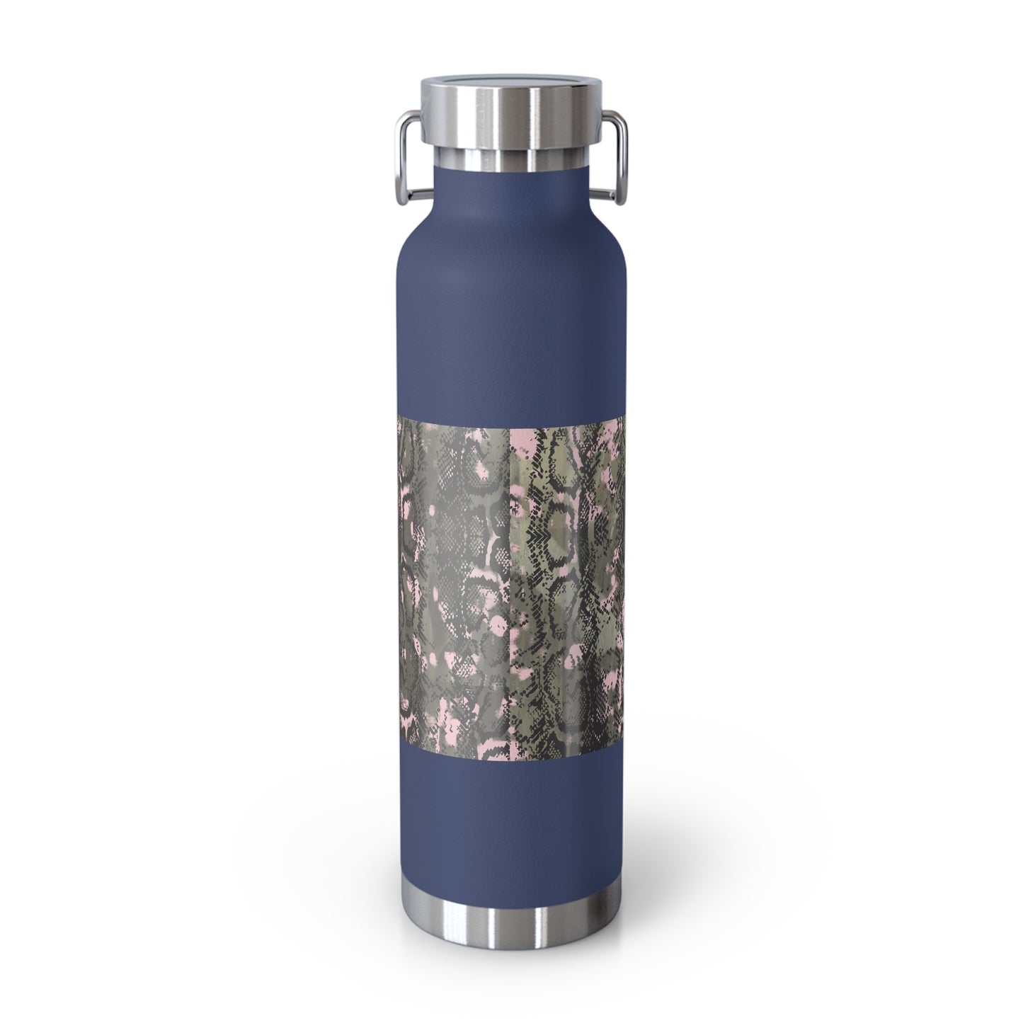 Stylish Copper Vacuum Insulated Bottle, 22oz - Trendy Snakeskin Design