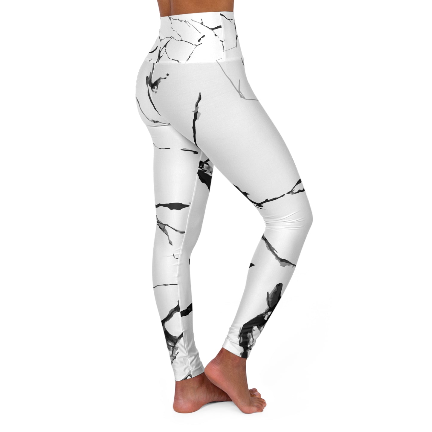 Marble Print High Waisted Yoga Leggings for Stylish Fitness