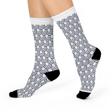 Whimsical Patterned Cushioned Crew Socks - Stylish & Comfortable Everyday Wear