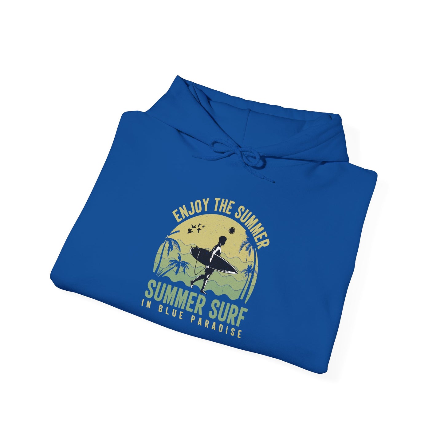 Summer Surf Vibes Hoodie – Unisex Heavy Blend™ Sweatshirt for Beach Lovers, Perfect Gift for Surfing, Casual Wear, Summer