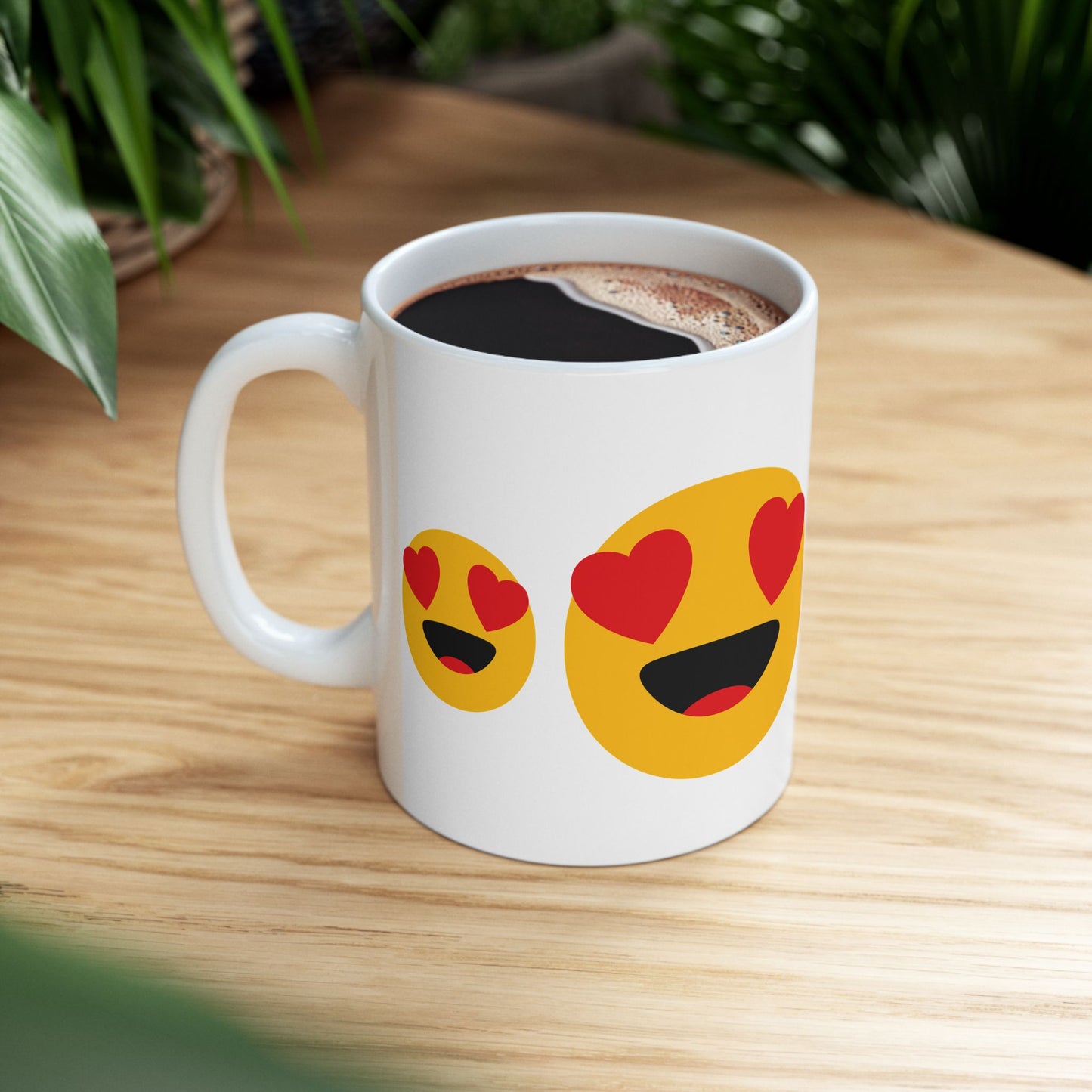 Cute Love Emoji Ceramic Mug - Perfect Gift for Valentine's Day, Coffee Lovers, or Romantic Occasions