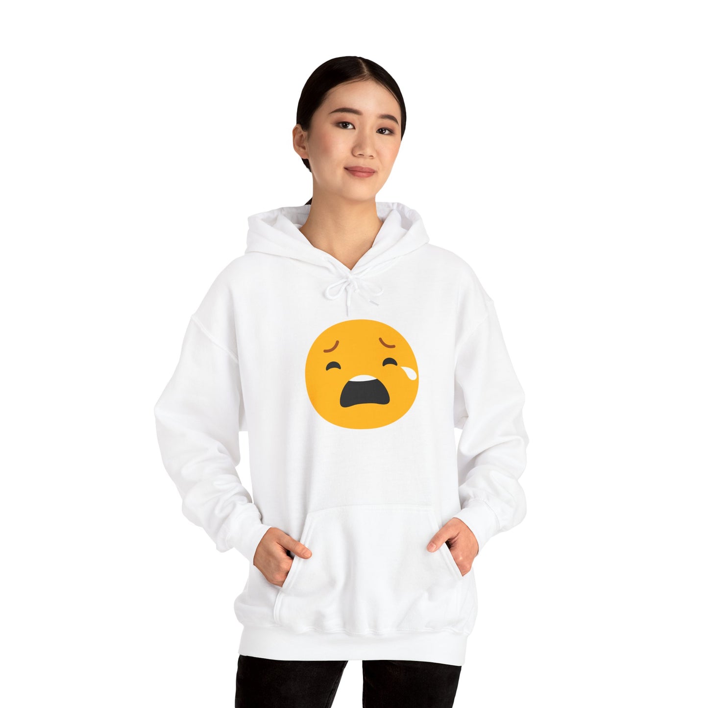 Unisex Heavy Blend™ Sad Emoji Hoodie - Cozy & Expressive Sweatshirt