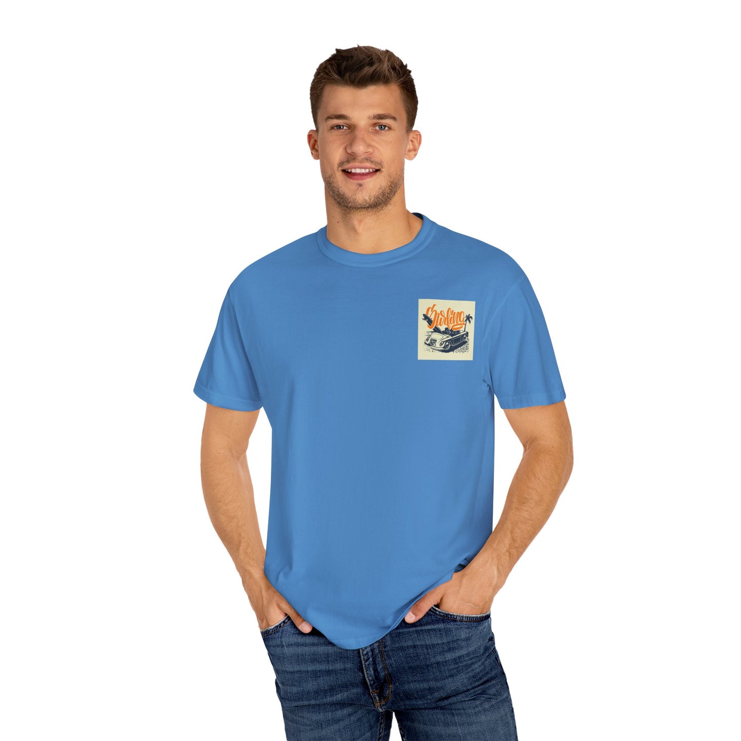 Retro Surfing Unisex T-Shirt, Beach Vibe Tee, Summer Casual Wear, Vacation Shirt, Surf Lover Gift, Ocean Adventure Top