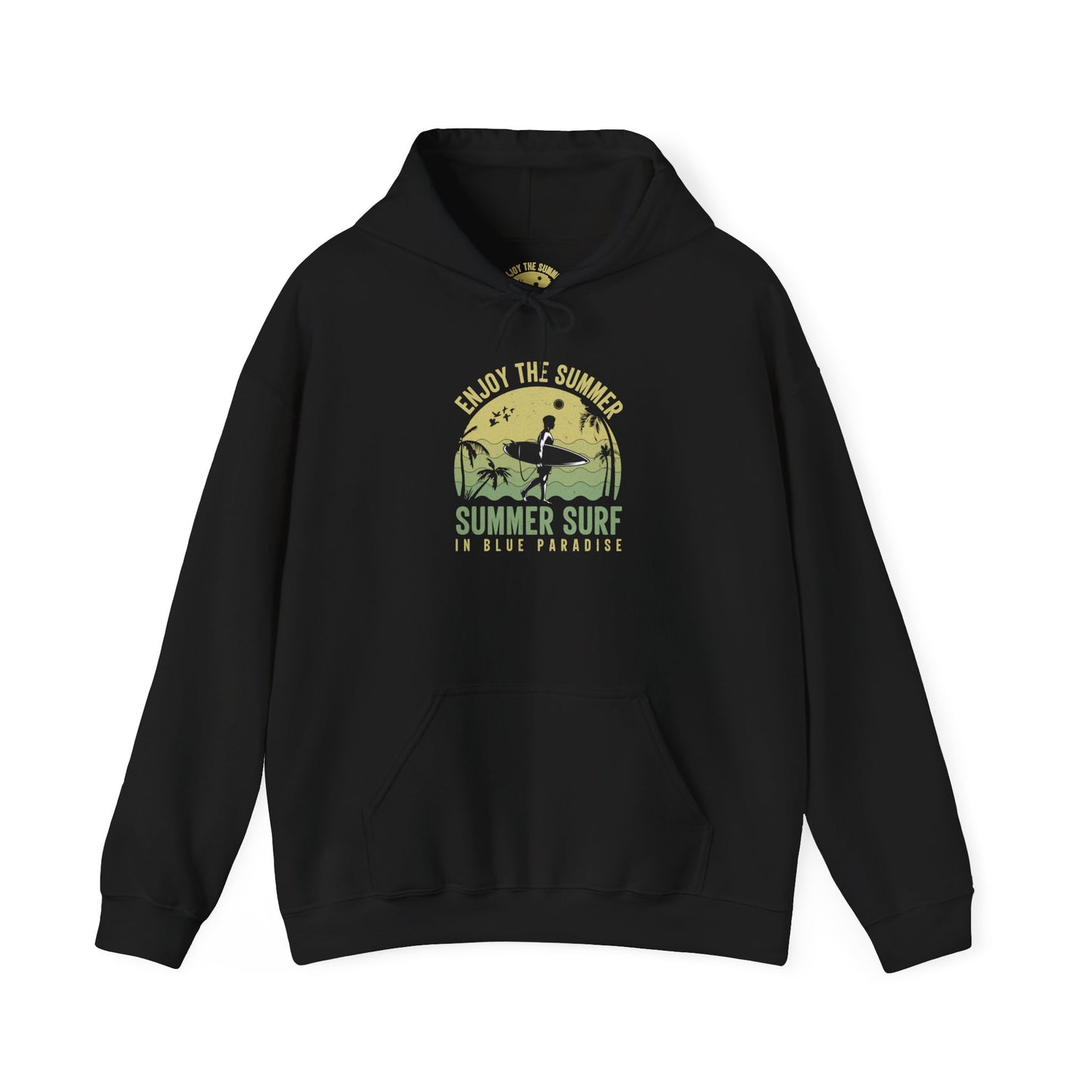 Summer Surf Vibes Hoodie – Unisex Heavy Blend™ Sweatshirt for Beach Lovers, Perfect Gift for Surfing, Casual Wear, Summer
