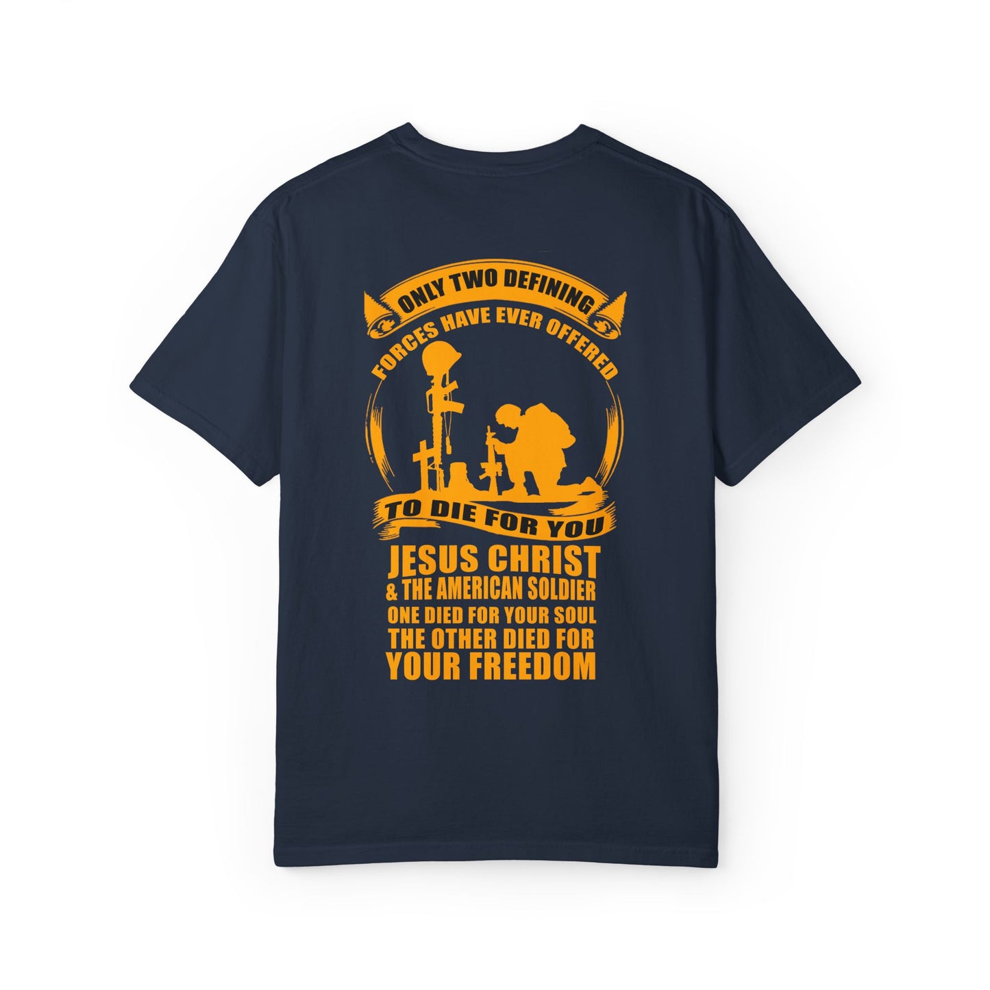 Patriotic Garment-Dyed T-shirt, Unisex Freedom Tee, Veteran Tribute Shirt, Casual Everyday Wear, Gift for Patriots