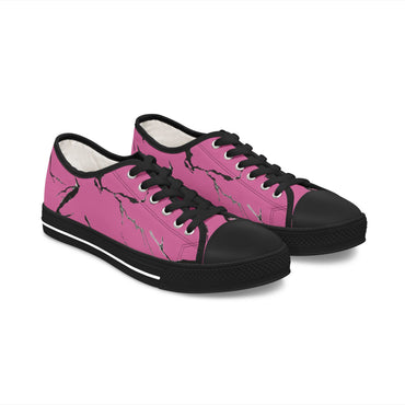 Trendy Women's Low Top Sneakers - Pink Marble Design