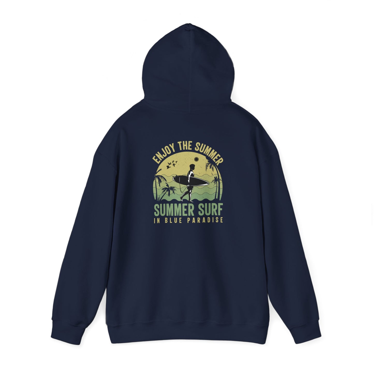 Summer Surf Vibes Hoodie – Unisex Heavy Blend™ Sweatshirt for Beach Lovers, Perfect Gift for Surfing, Casual Wear, Summer