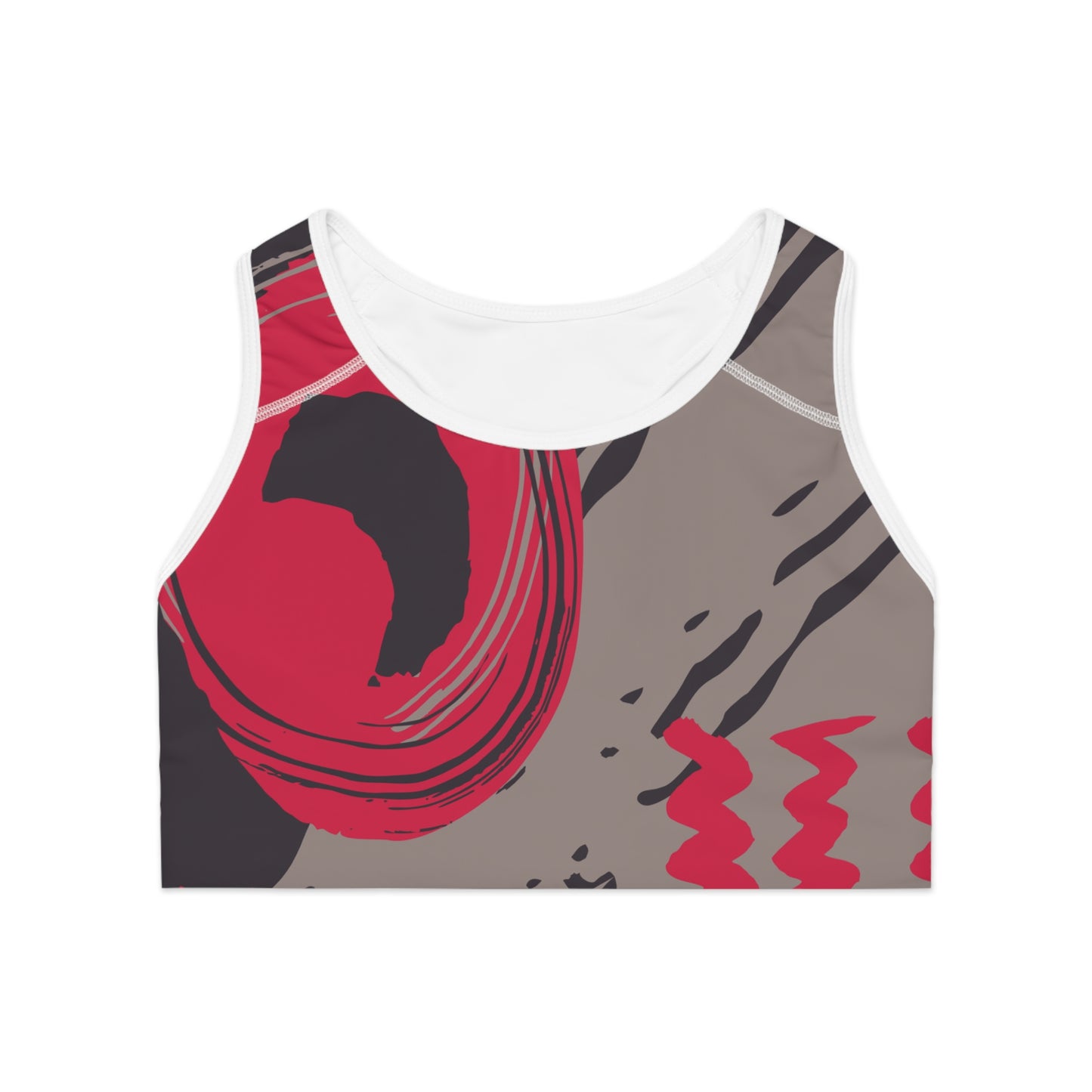 Abstract Wave Sports Bra - Stylish Activewear for Fitness Enthusiasts