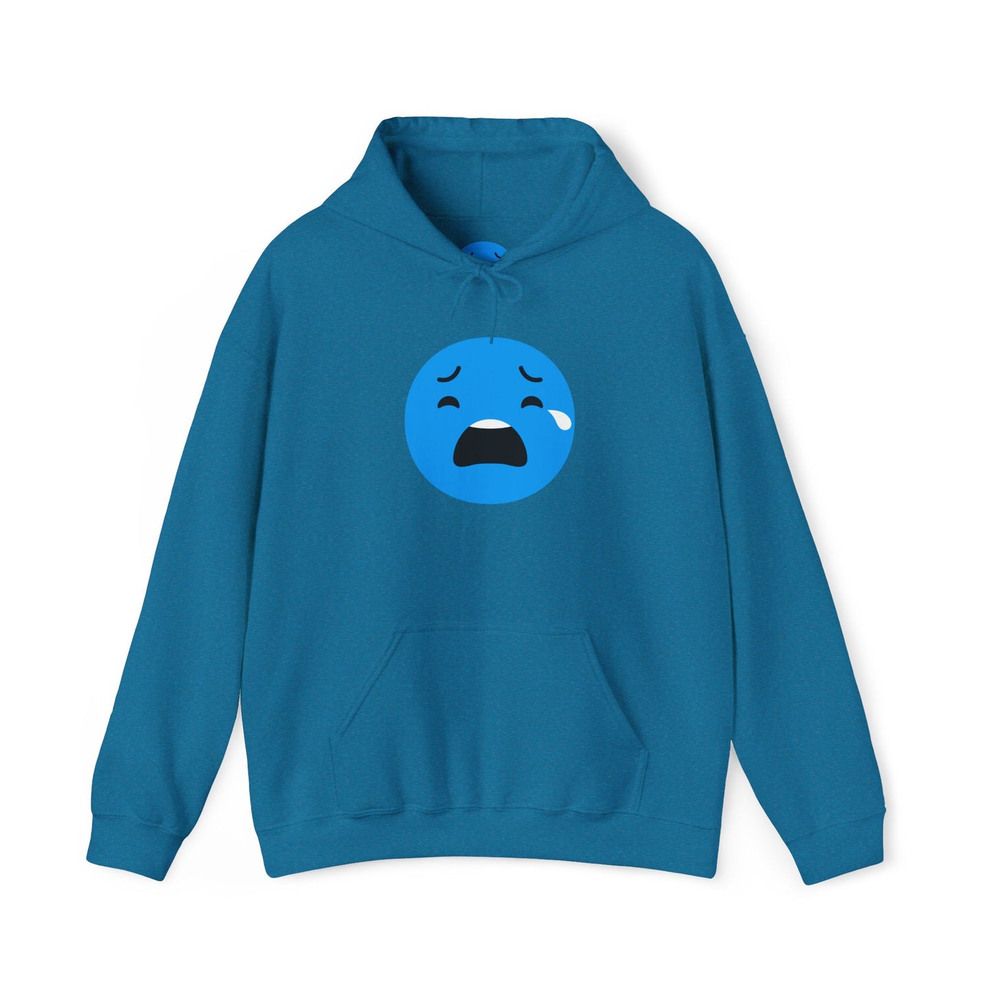 Emotional Expression Hoodie - Unisex Heavy Blend with Sad Face Design