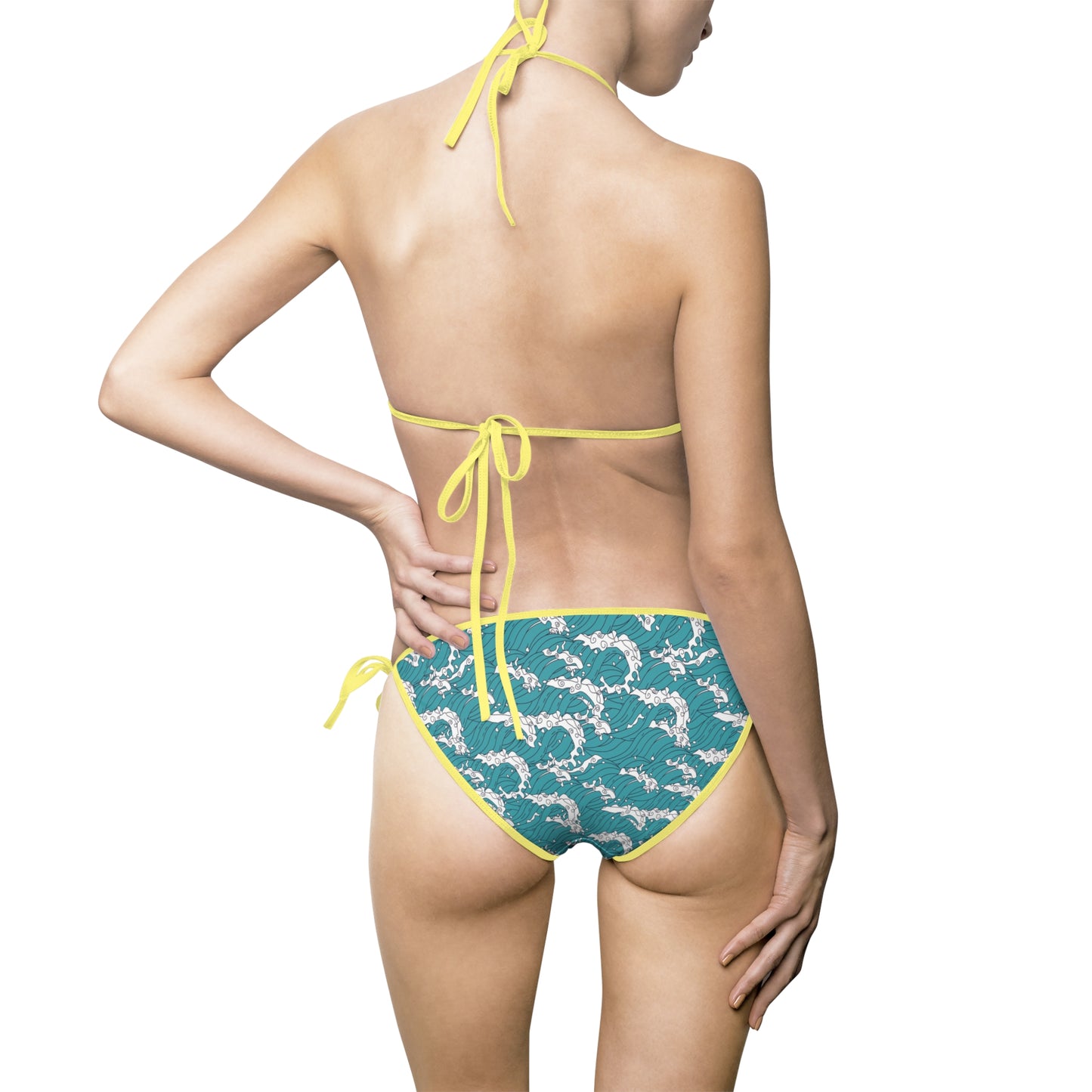 Women's Tropical Wave Bikini Swimsuit - Stylish Beachwear for Summer Fun