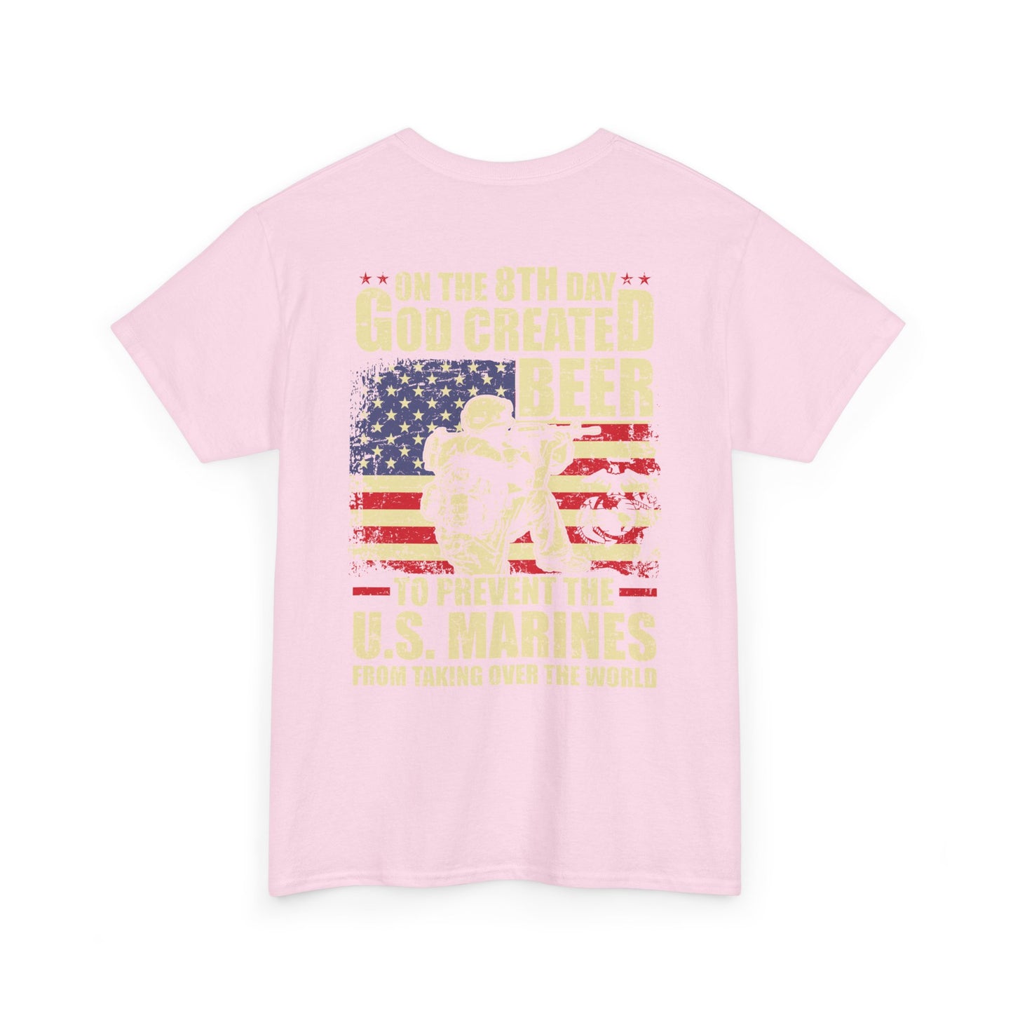 God Created Beer Unisex Heavy Cotton Tee, Fun Patriotic Shirt, Gift for Beer Lovers, US Marines Support, July 4th Celebration