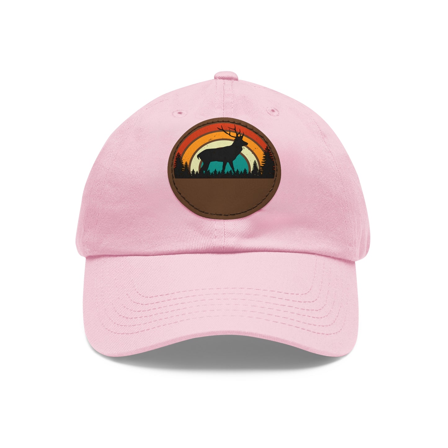 Stylish Dad Hat with Leather Patch - Retro Deer Design