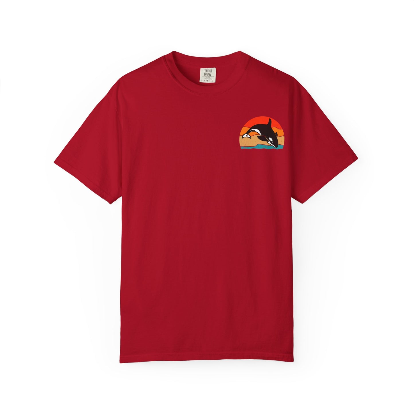 Whale Sunset Graphic T-Shirt - Unisex Garment-Dyed Tee for Ocean Lovers
