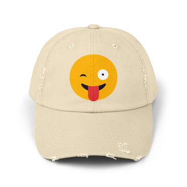 Funny Emoji Distressed Cap for Casual Wear