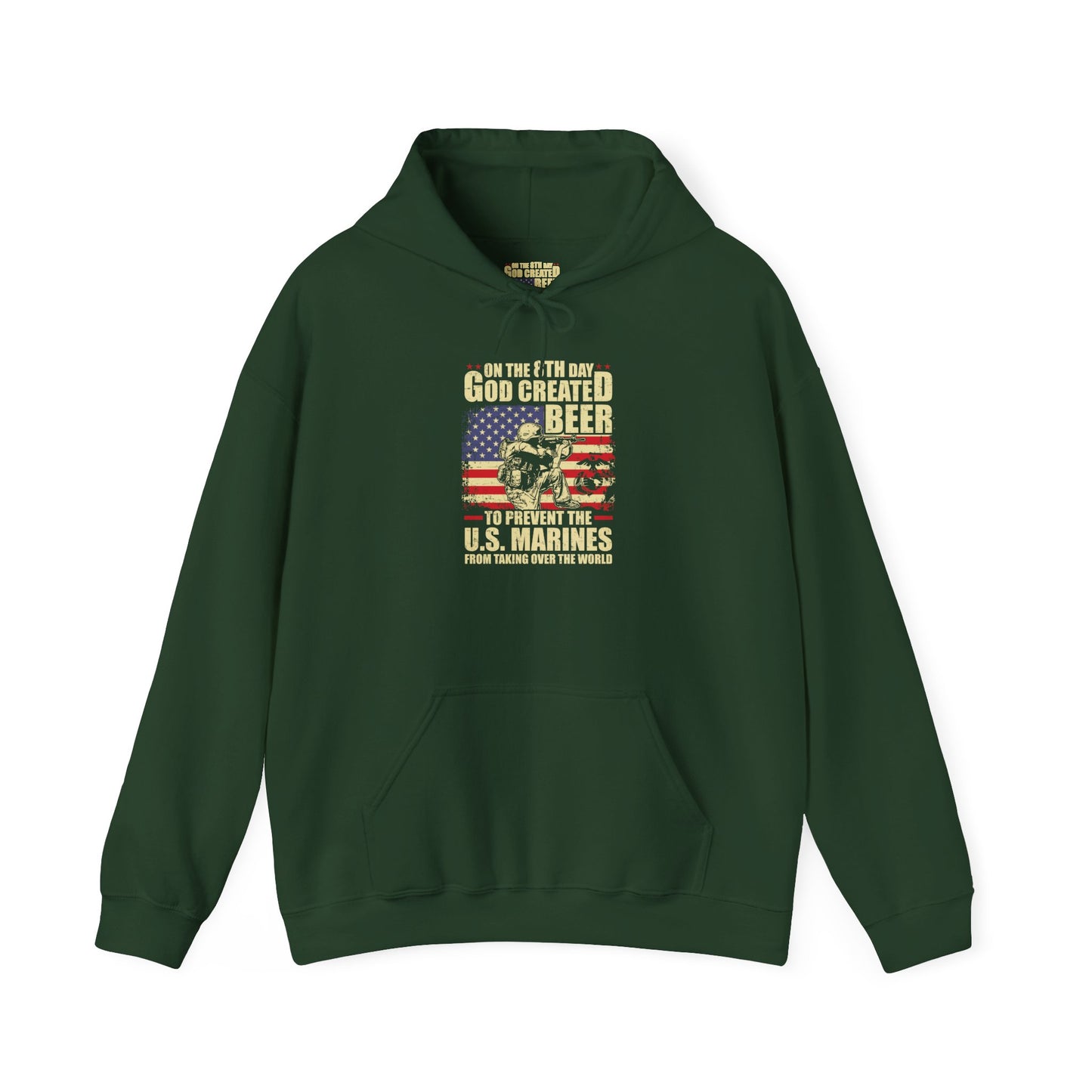 God Created Beer Hoodie, Marine Sweatshirt - Funny Drinking Gift, Unisex Pullover, Alcohol Lover, Birthday Present, Cool