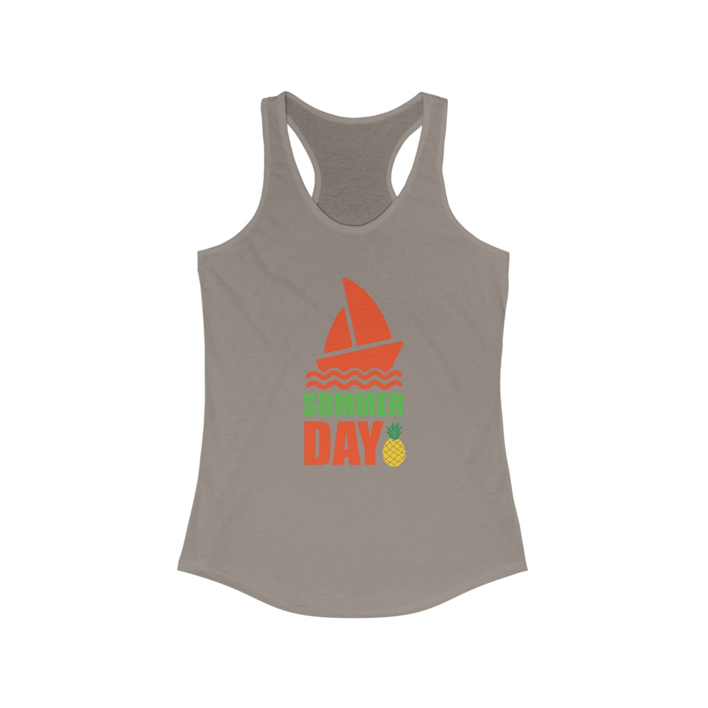 Summer Day Racerback Tank - Perfect for Beach Trips, Yoga, Festivals, and Summer Fun, Ladies' Casual Wear, Gift Idea