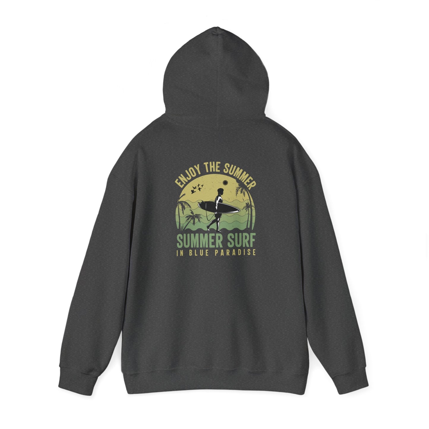 Summer Surf Vibes Hoodie – Unisex Heavy Blend™ Sweatshirt for Beach Lovers, Perfect Gift for Surfing, Casual Wear, Summer