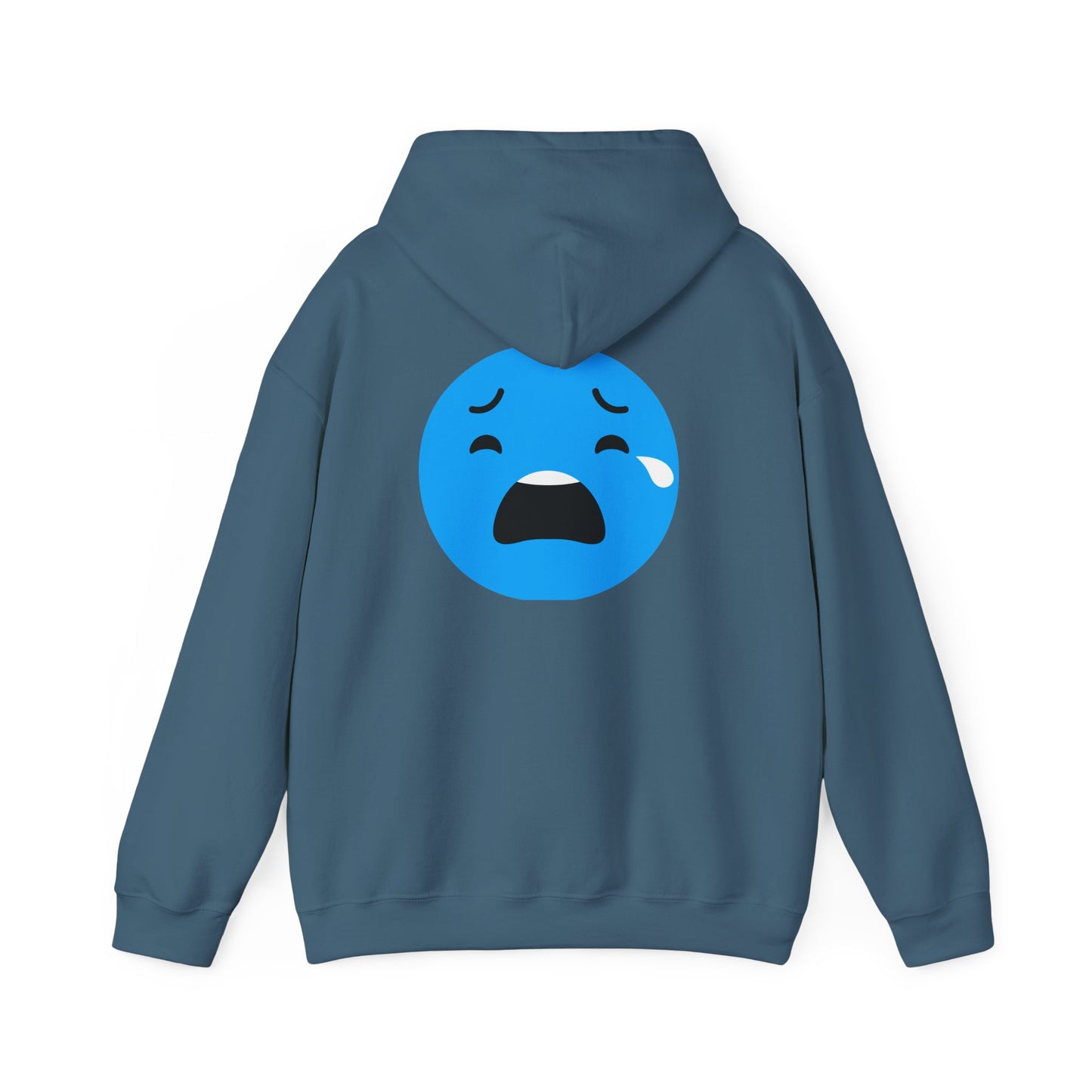 Emotional Expression Hoodie - Unisex Heavy Blend with Sad Face Design