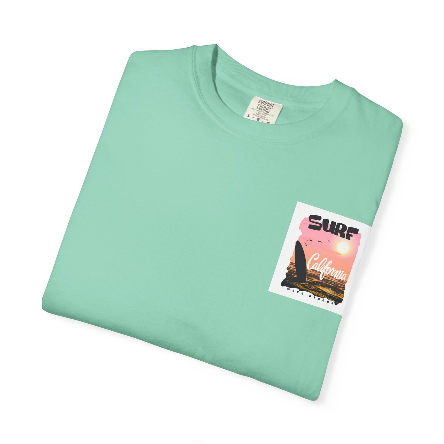 California Surf Graphic Tee - Unisex Garment-Dyed T-Shirt for Beach Lovers, Summer Vibes, Gift for Surfers, Casual Wear,
