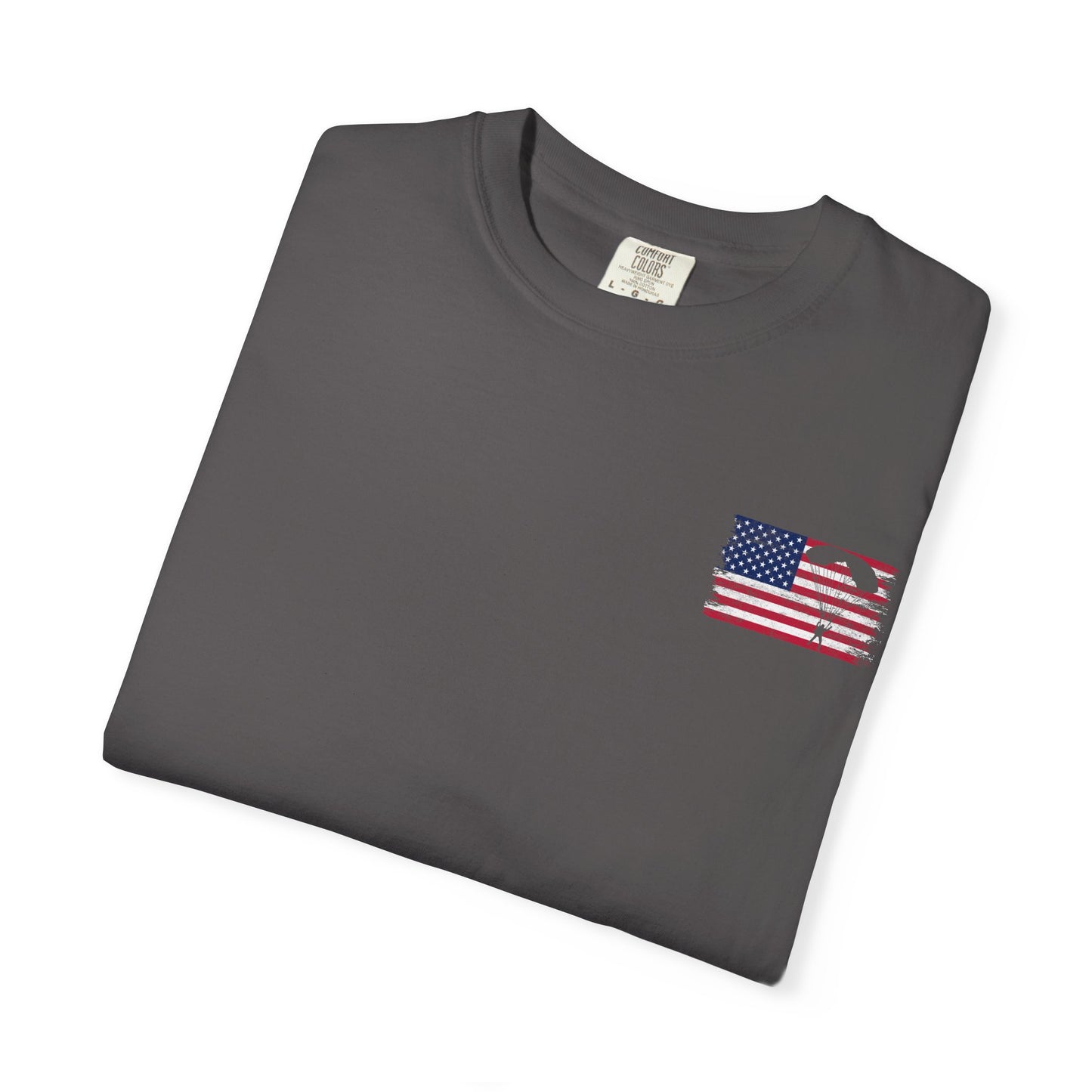 Patriotic Garment-Dyed T-Shirt - Vintage American Flag Design