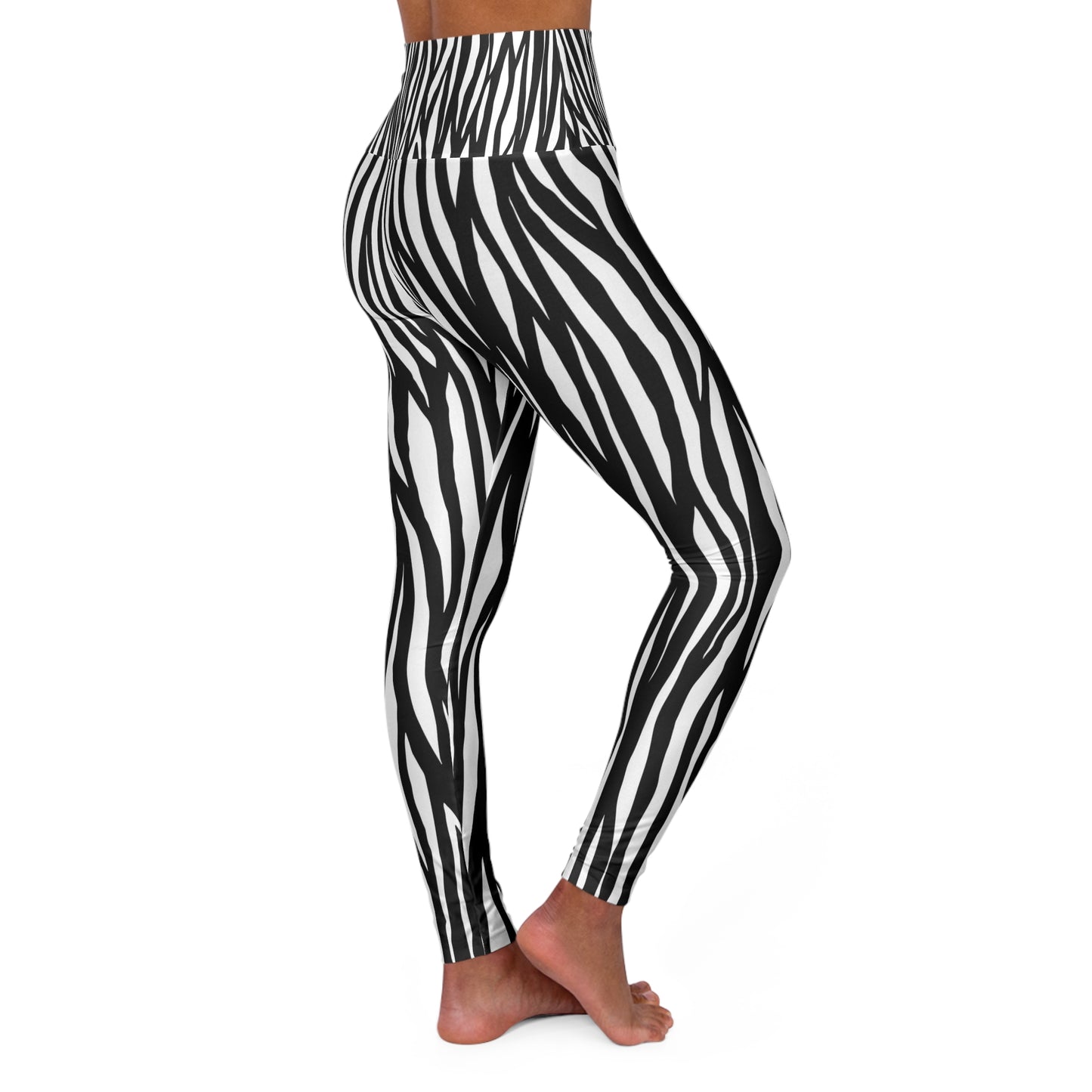 Zebra Print High Waisted Yoga Leggings - Stylish Activewear for Fitness Enthusiasts