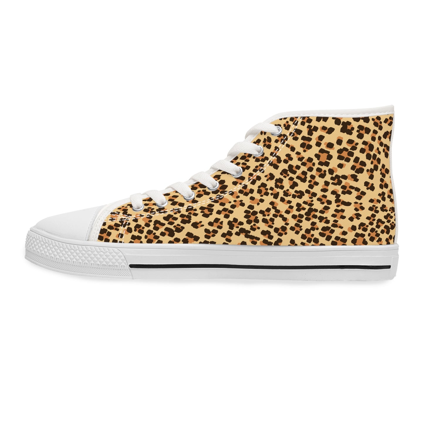 Leopard Print Women's High Top Sneakers - Stylish & Trendy Footwear for Everyday Adventures
