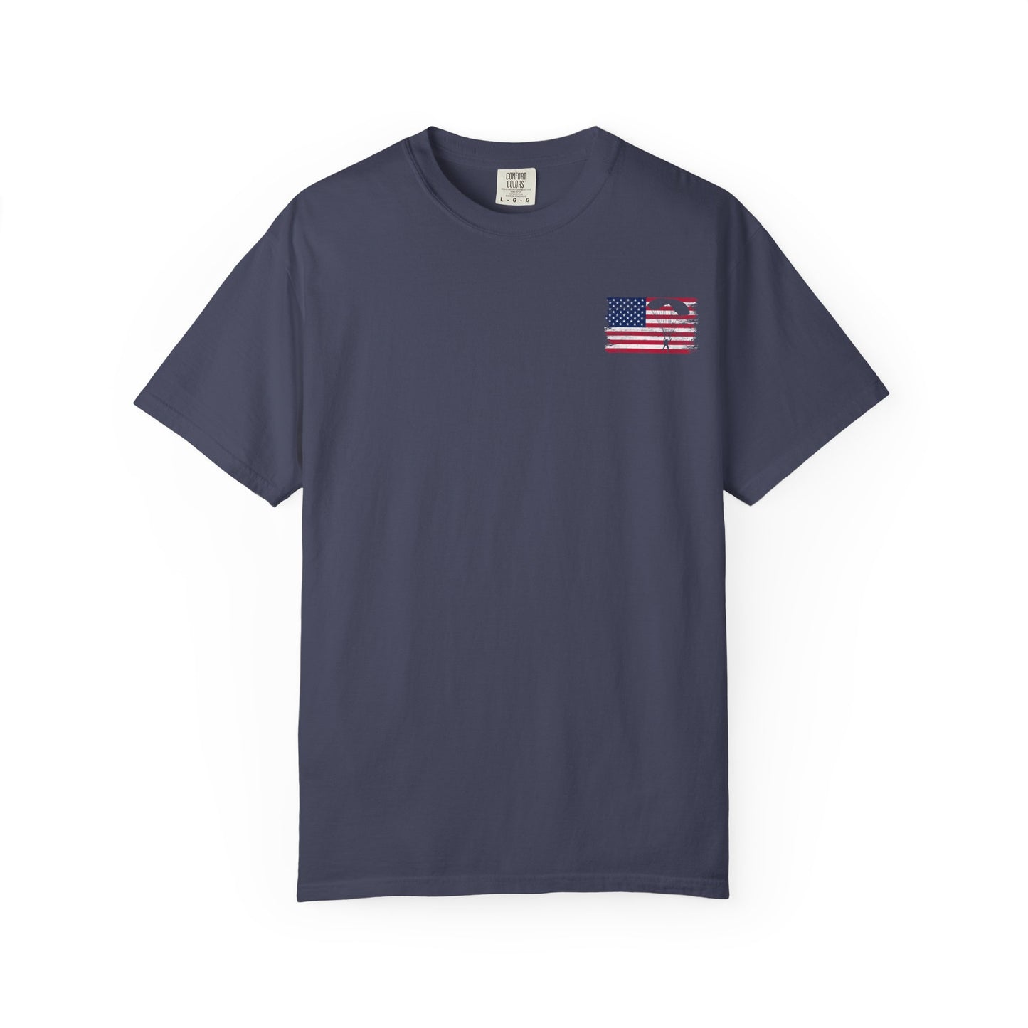 Patriotic Garment-Dyed T-Shirt - Vintage American Flag Design