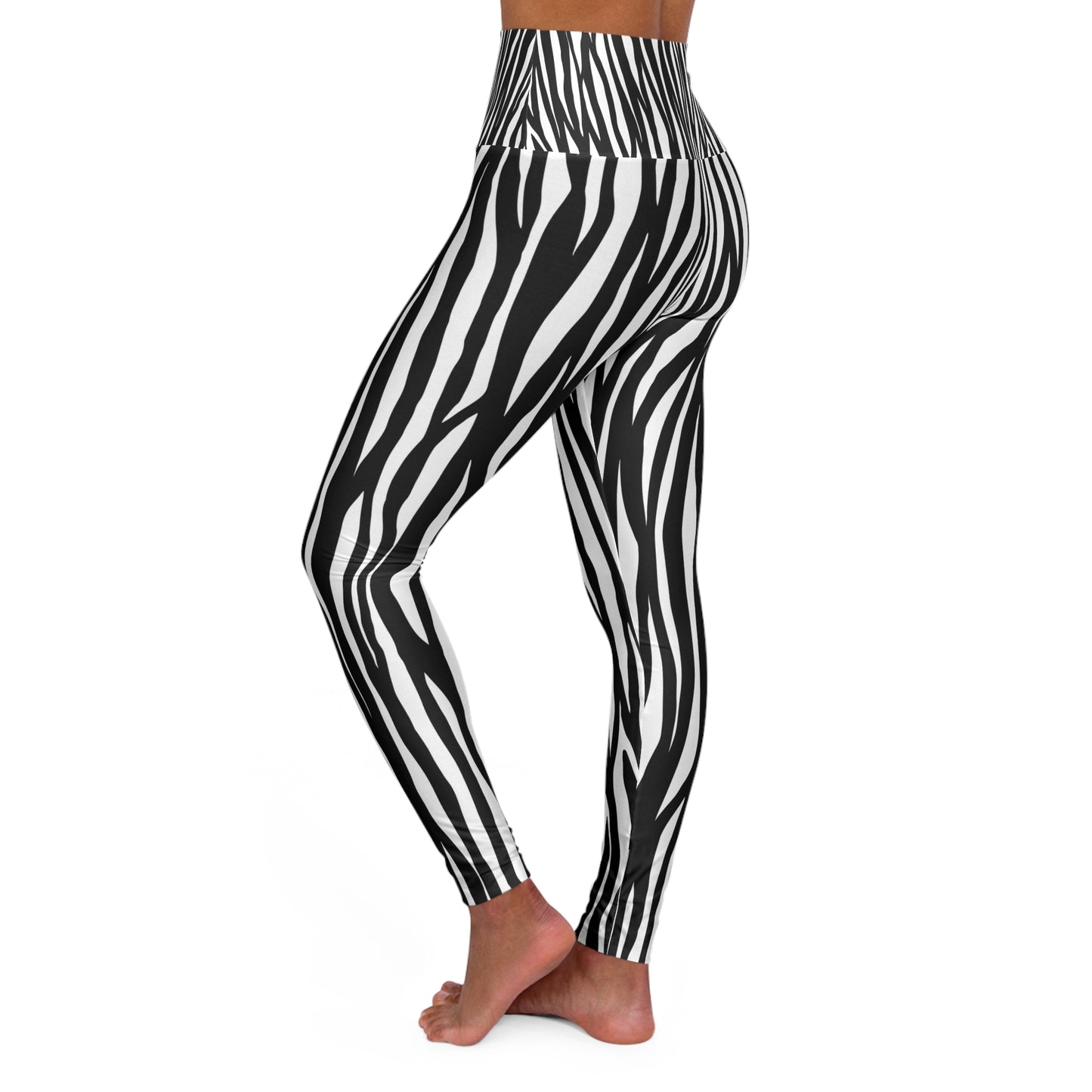 Zebra Print High Waisted Yoga Leggings - Stylish Activewear for Fitness Enthusiasts
