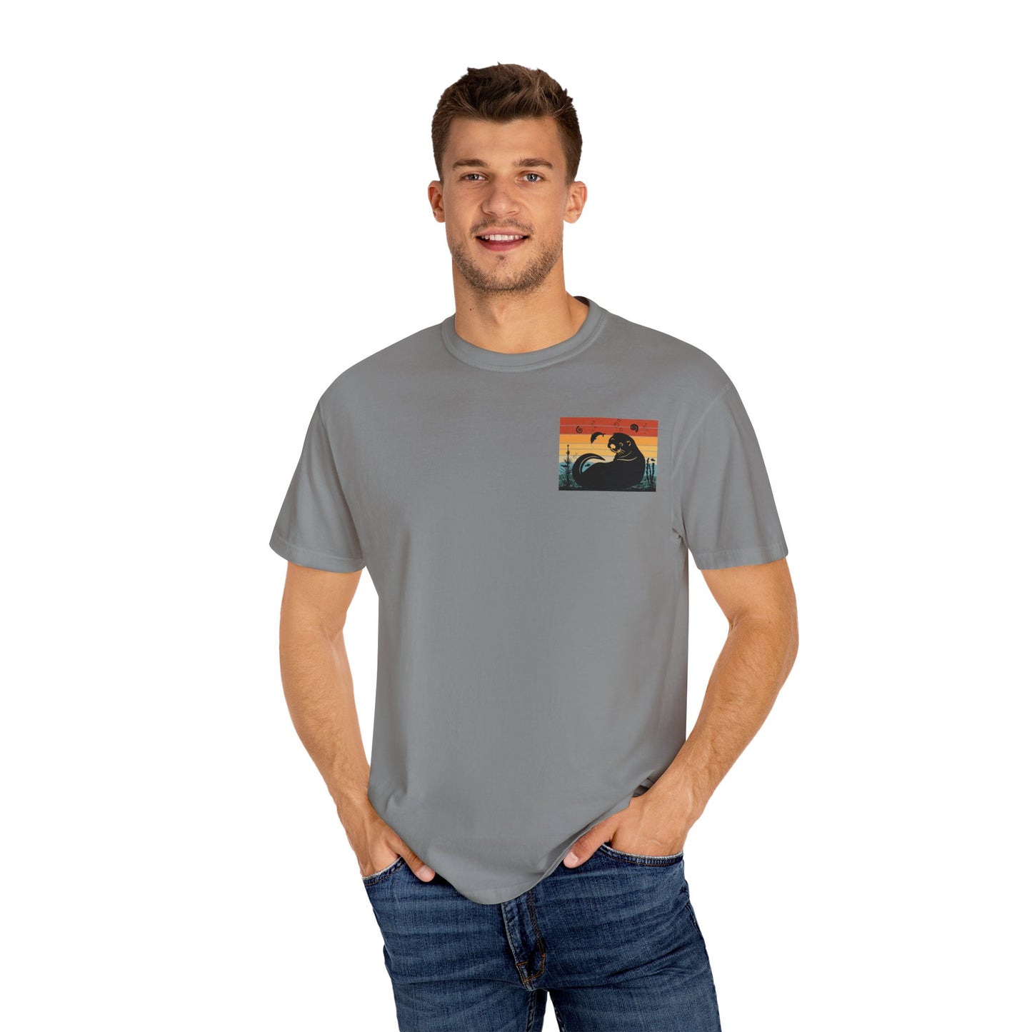 Coastal Vibe Unisex Garment-Dyed T-shirt with Otter Design