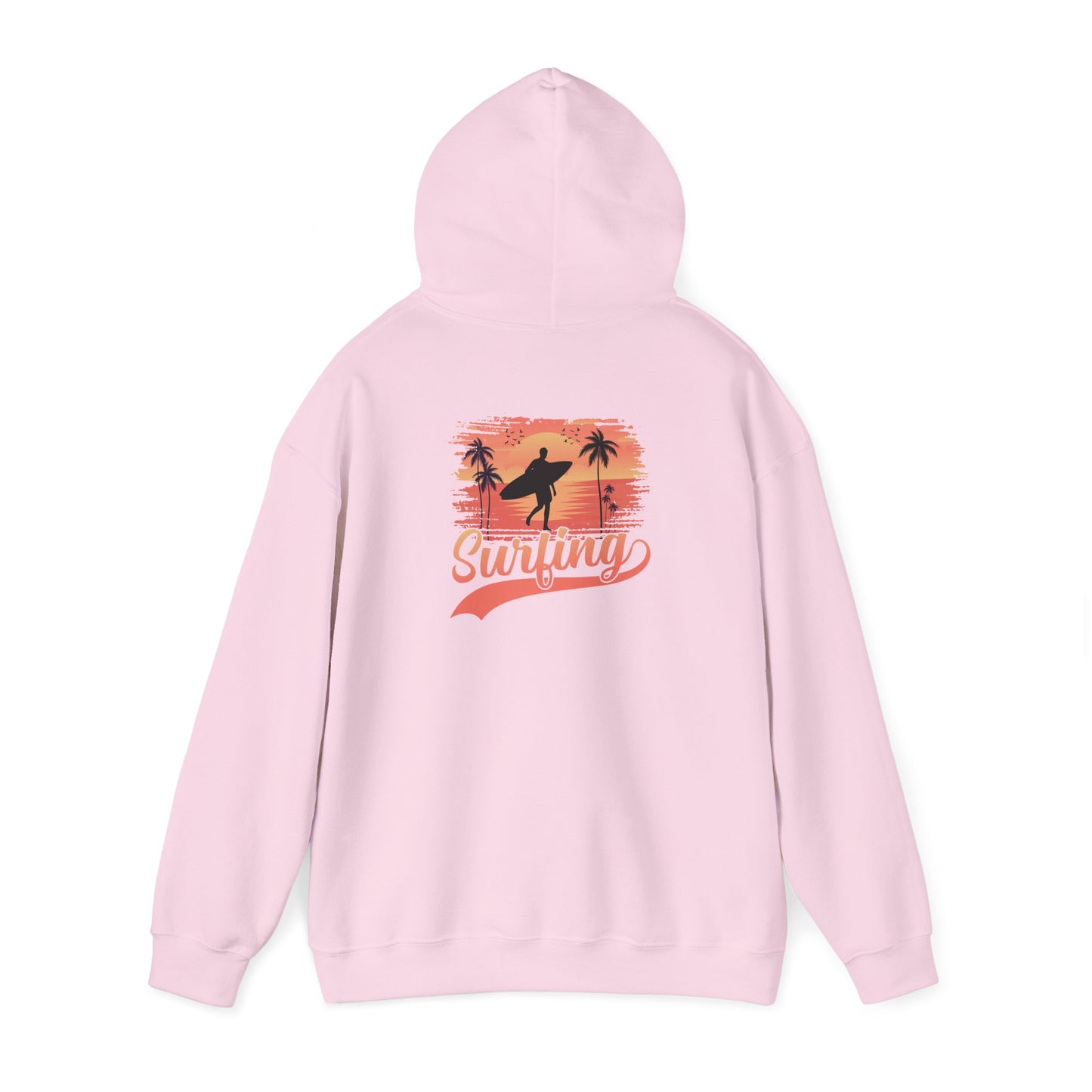 Surfing Vibes Hooded Sweatshirt, Beachwear, Gift for Surfers, Summer Fashion, Casual Wear, Coastal Style