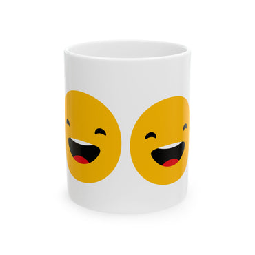 Smiley Face Ceramic Mug - 11oz & 15oz | Fun Coffee Mug for Happiness Lovers