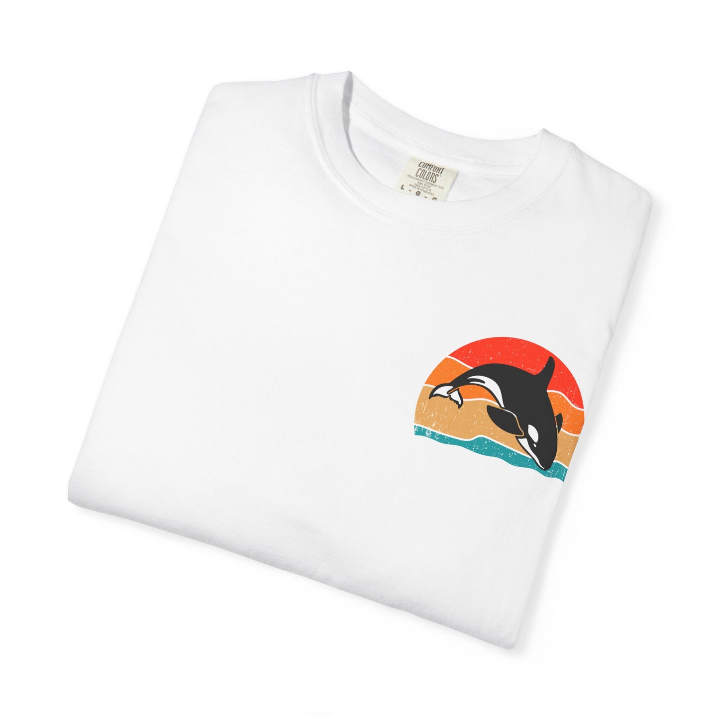 Ocean Sunset Orca Unisex T-Shirt - Relaxed, Vibrant Beach Vibes