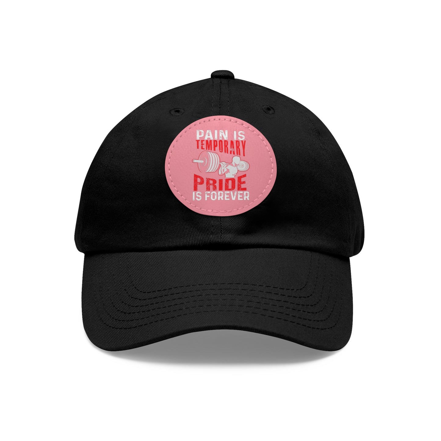 Dad Hat, Workout Cap with Leather Patch - Gym Pride, Motivational Fitness Gift - Round Brim Baseball Cap, Sport Headwear,