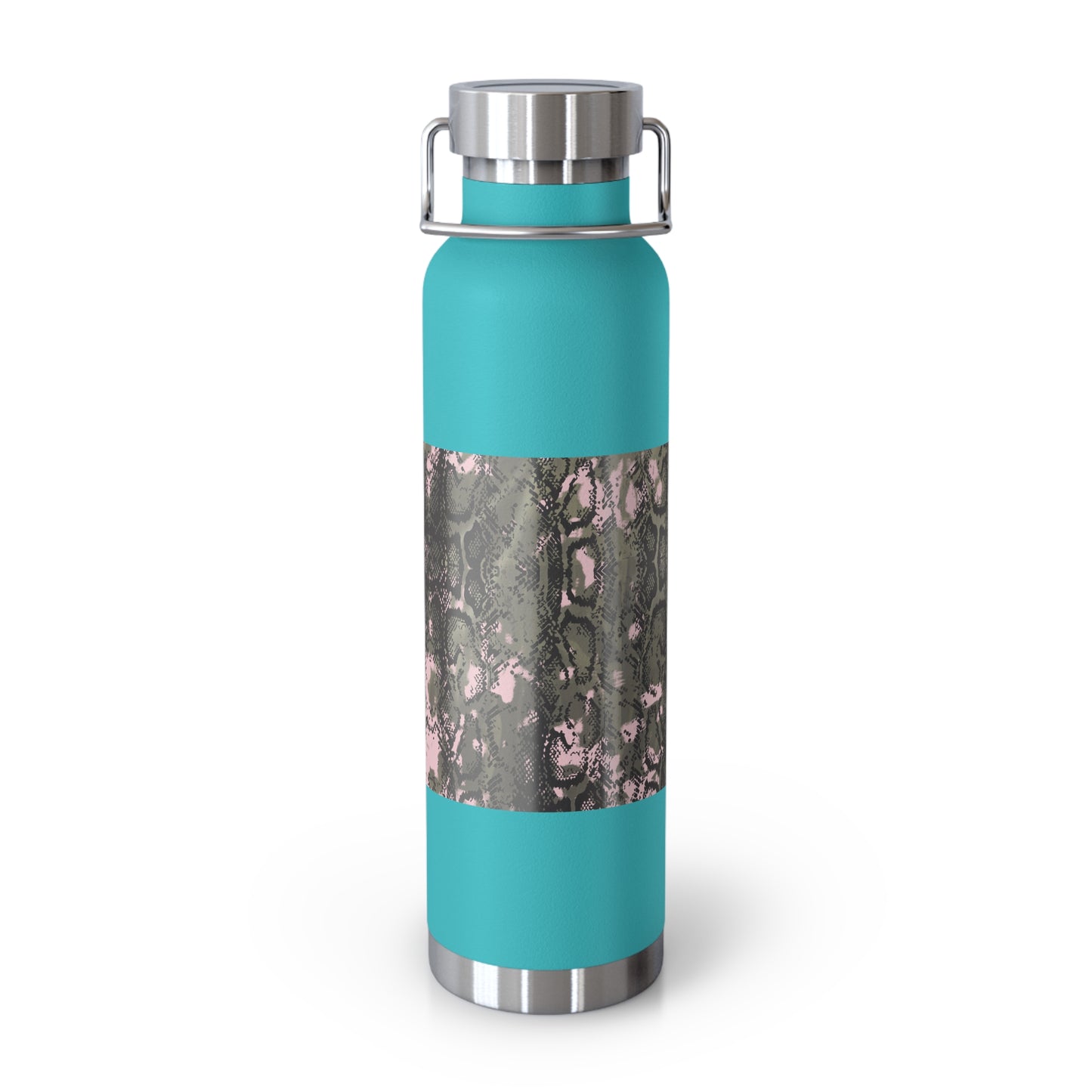 Stylish Copper Vacuum Insulated Bottle, 22oz - Trendy Snakeskin Design