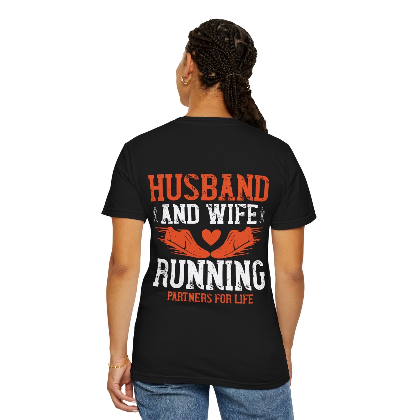 Unisex Husband and Wife Running T-Shirt - Partners for Life - Casual Gift for Couples