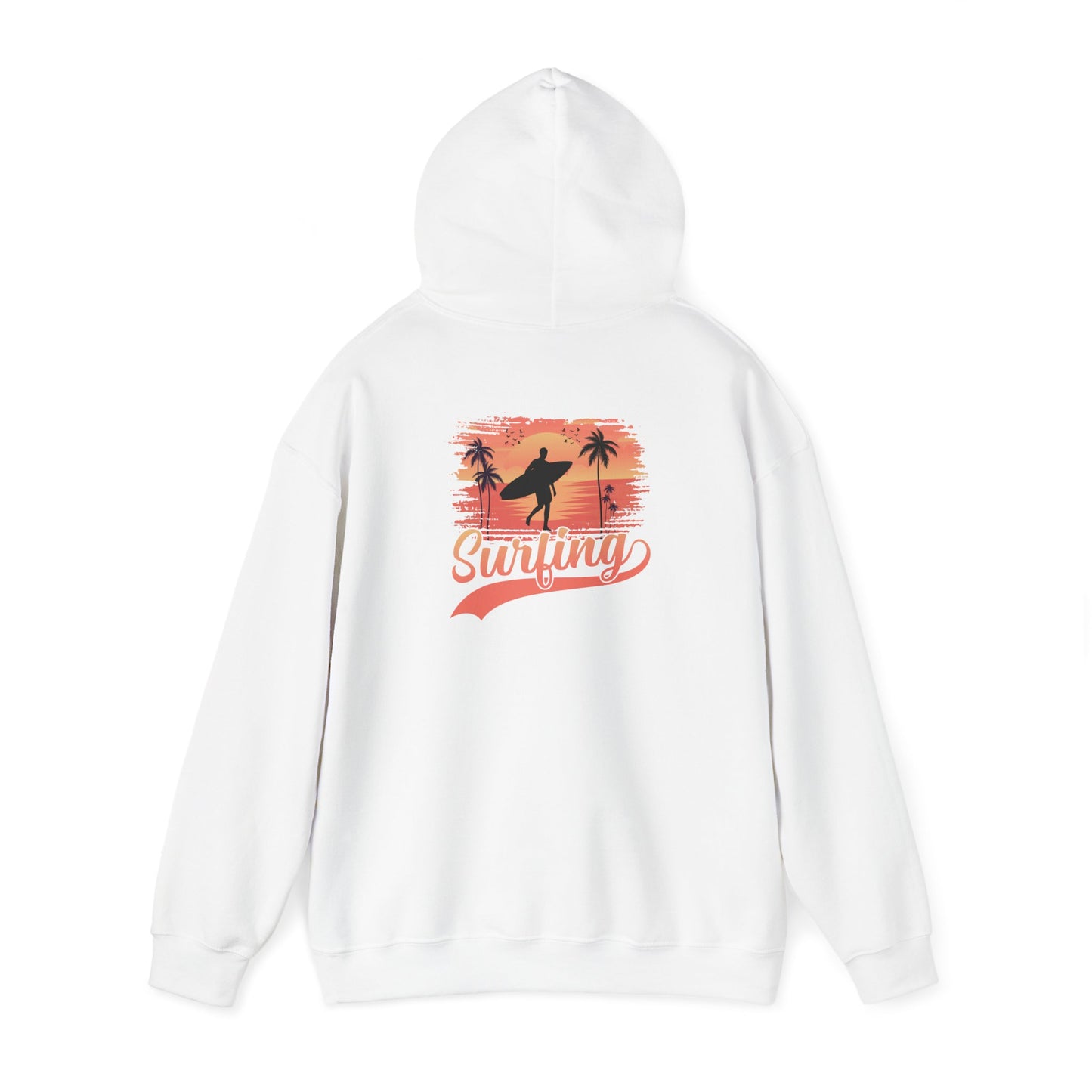 Surfing Vibes Hooded Sweatshirt, Beachwear, Gift for Surfers, Summer Fashion, Casual Wear, Coastal Style