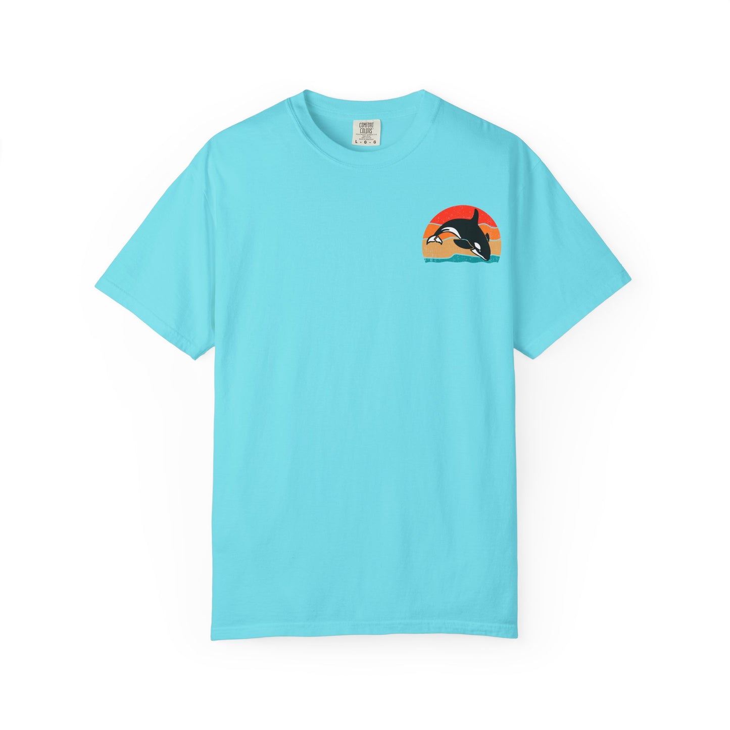 Whale Sunset Graphic T-Shirt - Unisex Garment-Dyed Tee for Ocean Lovers