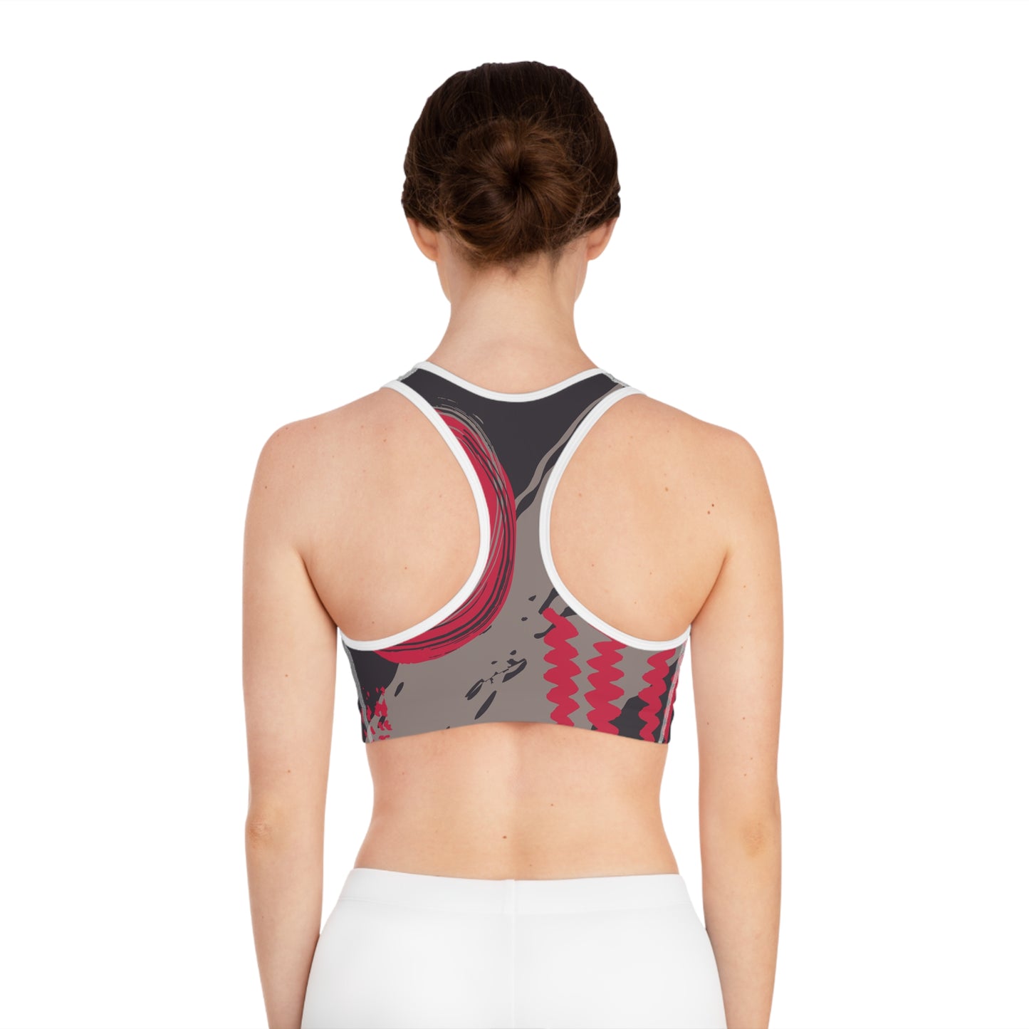 Abstract Wave Sports Bra - Stylish Activewear for Fitness Enthusiasts