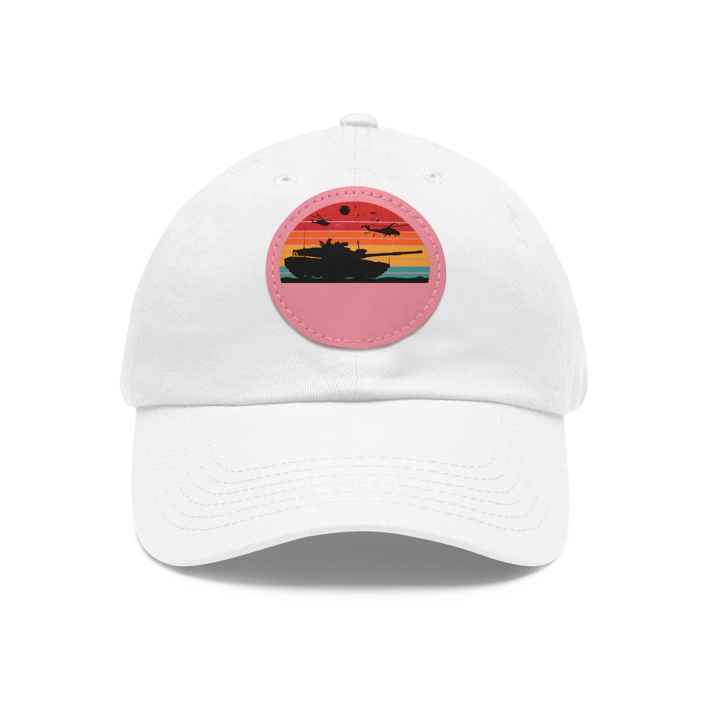 Retro Sunset Dad Hat with Leather Patch