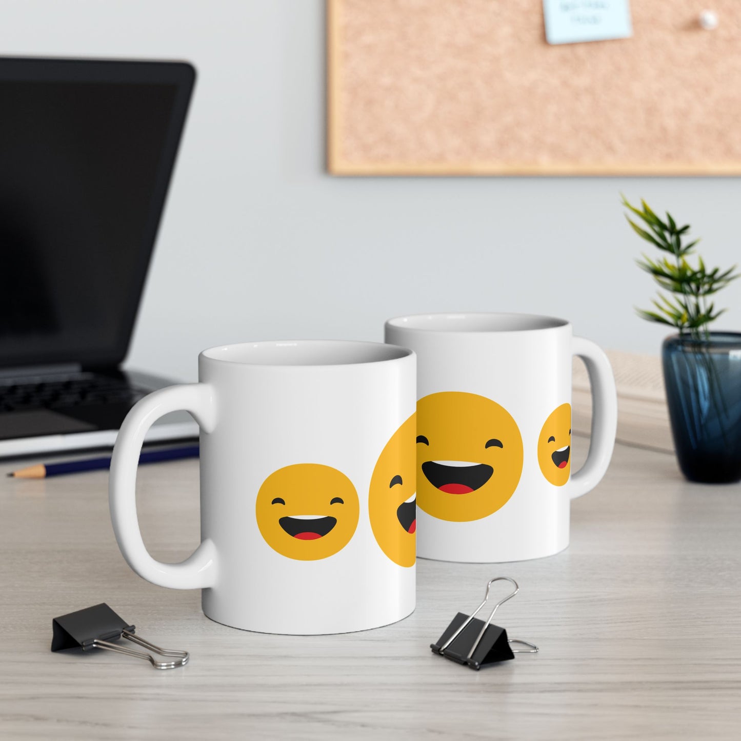 Smiley Face Ceramic Mug - 11oz & 15oz | Fun Coffee Mug for Happiness Lovers