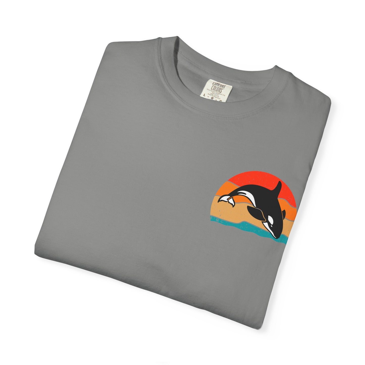 Ocean Sunset Orca Unisex T-Shirt - Relaxed, Vibrant Beach Vibes