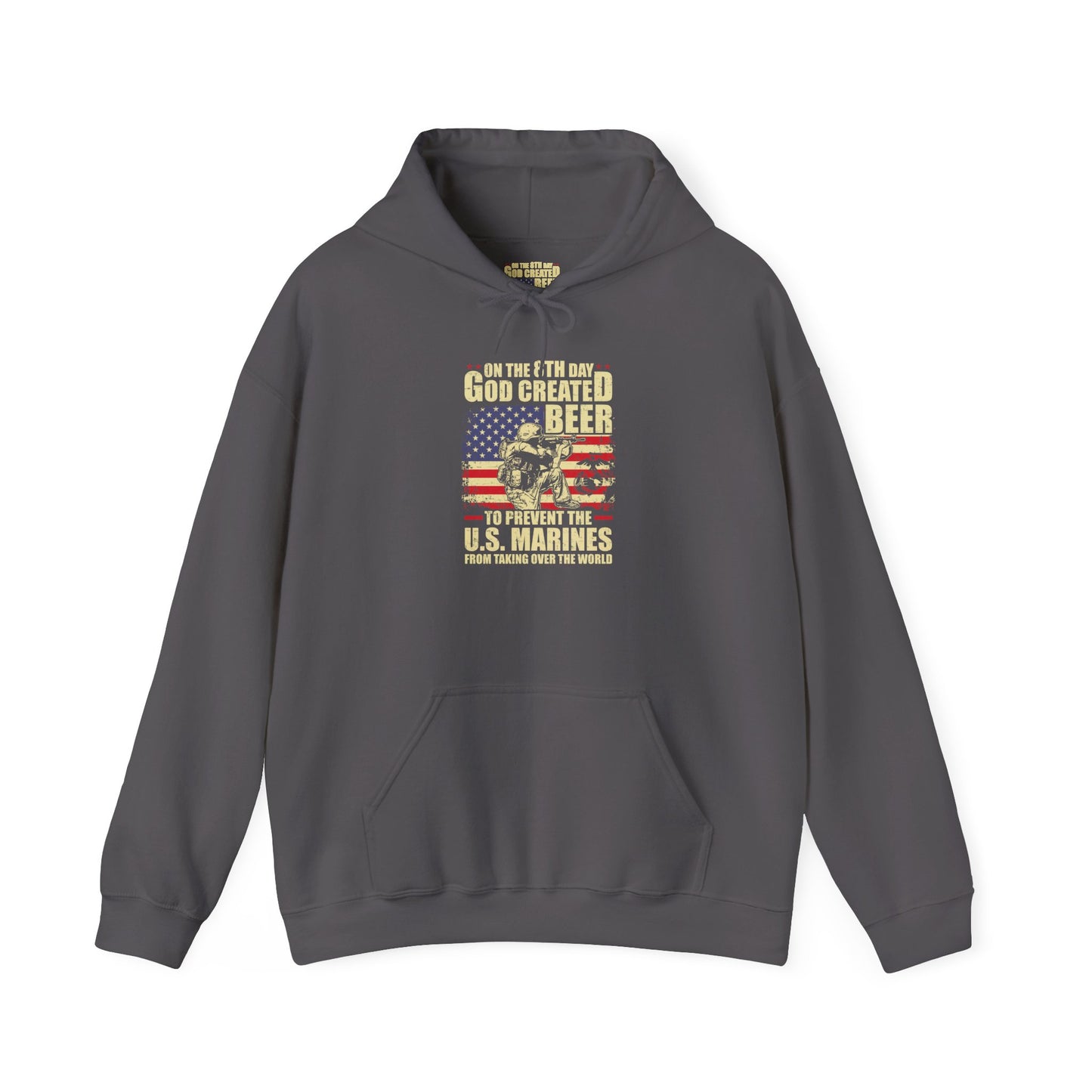 God Created Beer Hoodie, Marine Sweatshirt - Funny Drinking Gift, Unisex Pullover, Alcohol Lover, Birthday Present, Cool