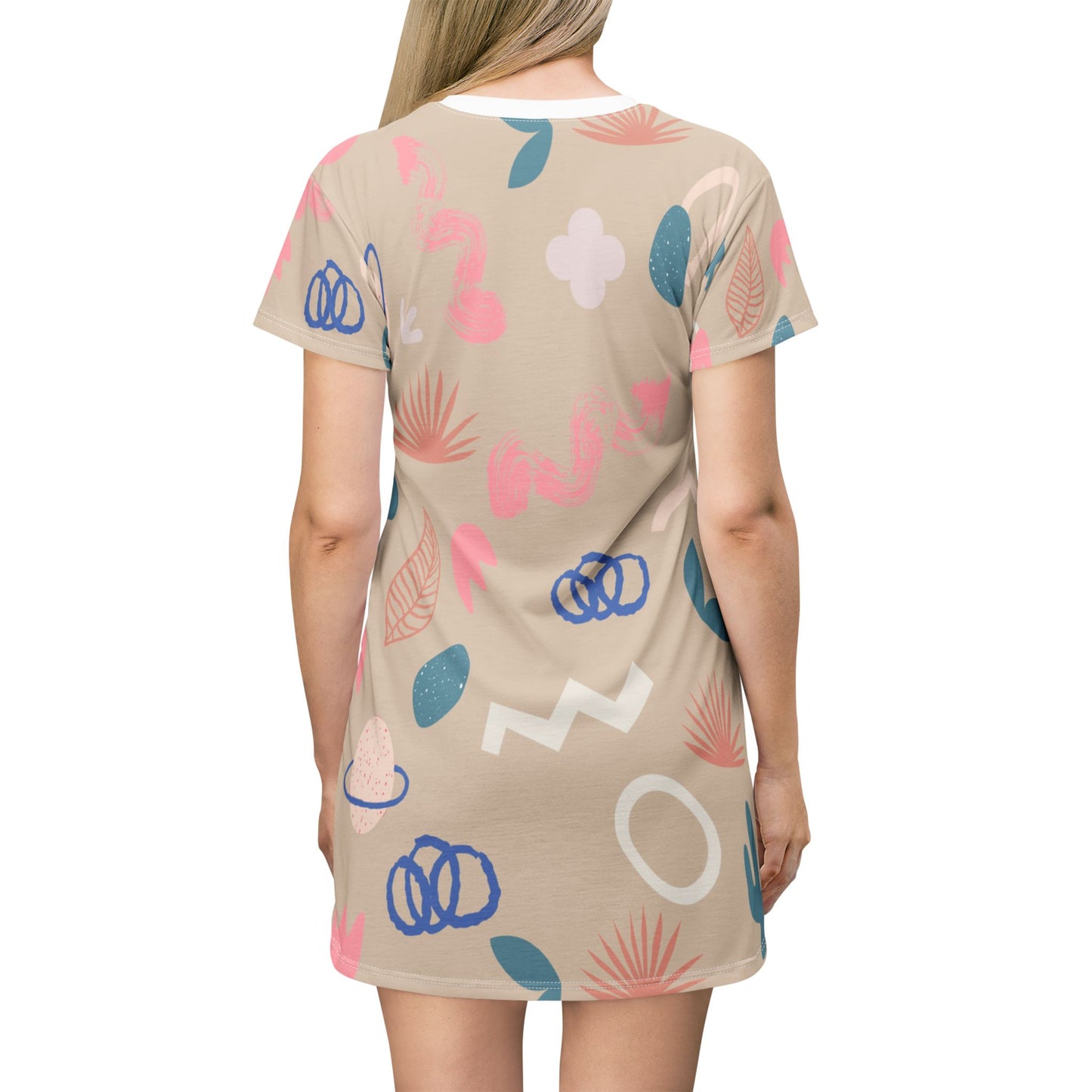 Fun Casual T-Shirt Dress with Whimsical Patterns