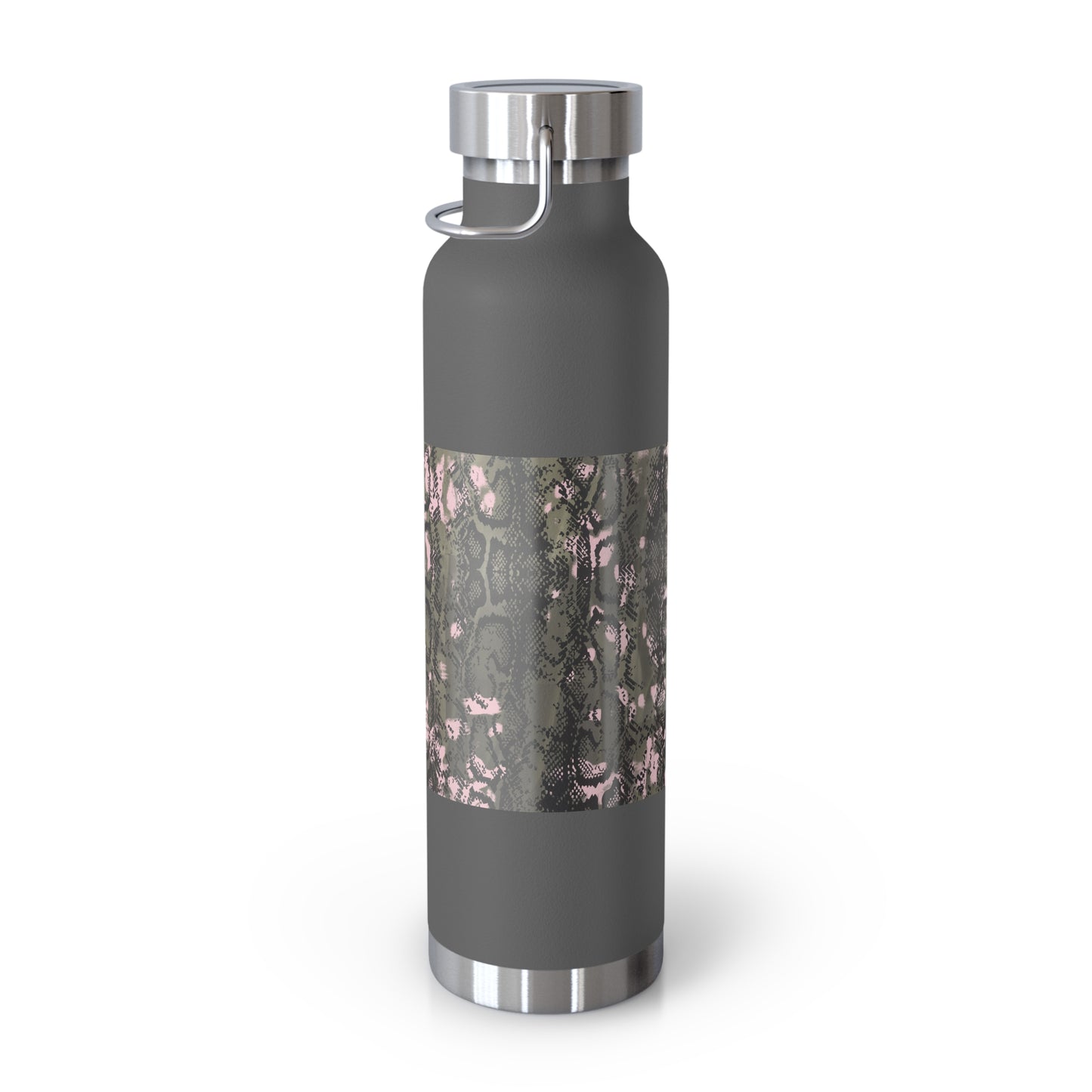Stylish Copper Vacuum Insulated Bottle, 22oz - Trendy Snakeskin Design