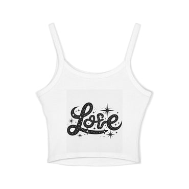 Love Inspired Women's Spaghetti Strap Tank Top, Cute Summer Top, Valentine's Day Gift, Casual Boho Wear, Starry Print Fashion